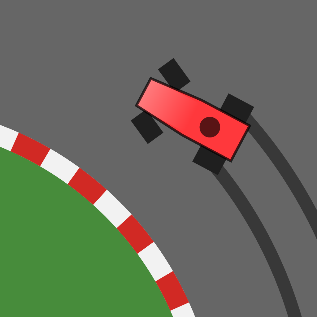 Skid Jam app icon: a red car drifting through a kerbed corner